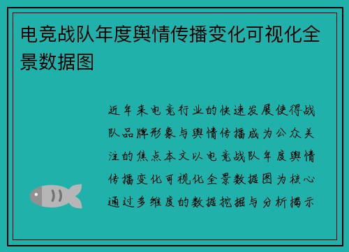 电竞战队年度舆情传播变化可视化全景数据图